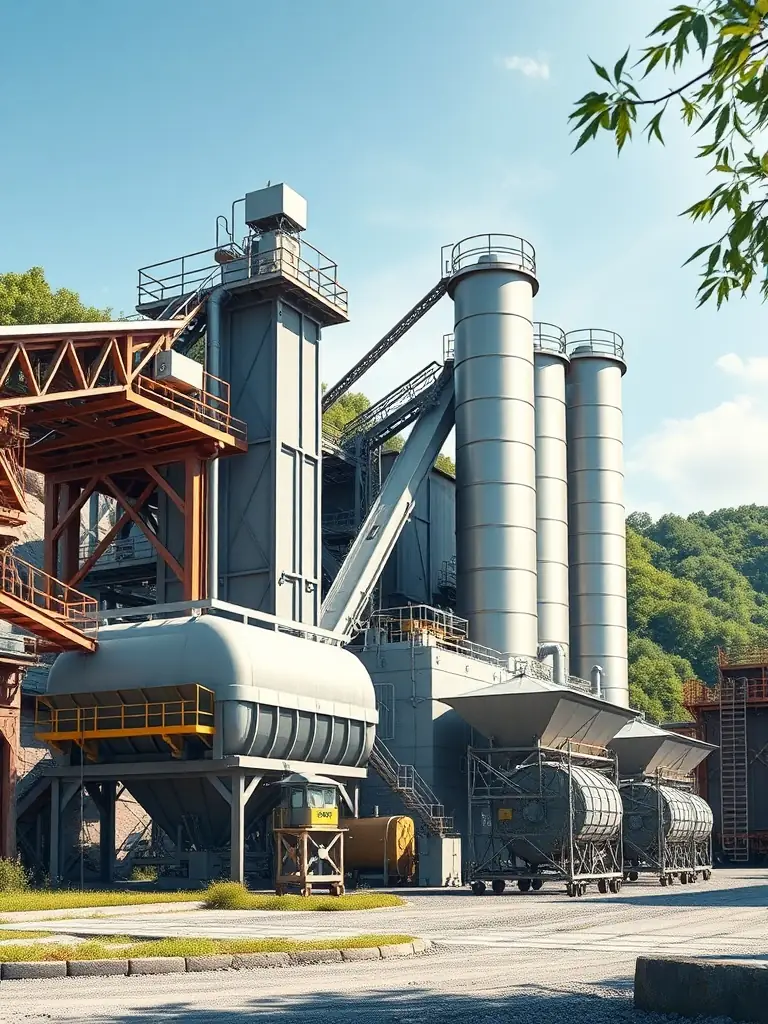 An image of a state-of-the-art mineral processing plant, highlighting advanced technology and sustainable practices in natural resource utilization, reflecting Valterra Investment Group's investment in the sector.