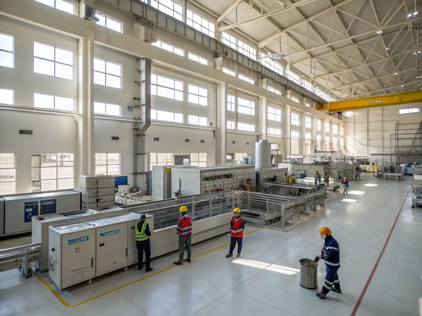 A natural mineral processing plant with advanced machinery extracting and refining minerals, showcasing the industrial processing of natural resources.