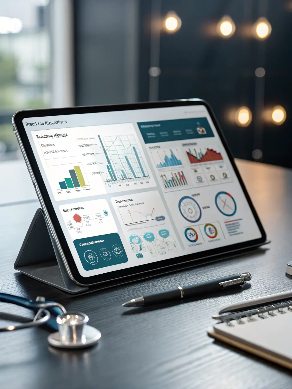 A futuristic medical device or a digital health platform interface, illustrating HealthTech advancements, with a focus on patient care and technological innovation for Valterra Investment Group.